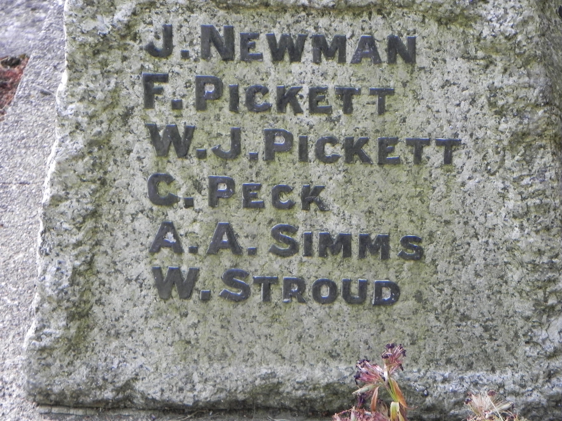 Axford WWI Wall Memorial Names