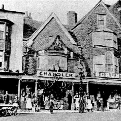 The shop front of Thomas Chandler (my great, great grandfather) in about 1870.
