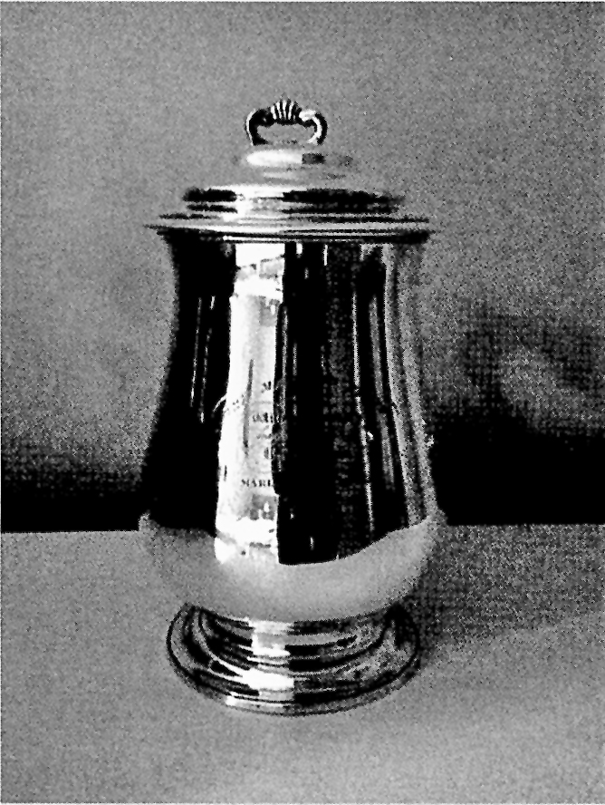 The Marlborough Cup. Dated 3rd Sept 1841 and awarded to William Brooke for his half-bred horse Billy Taylor which won the Marlborough Plate.