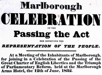 Marlborough and The Great Reform Act of June 1832