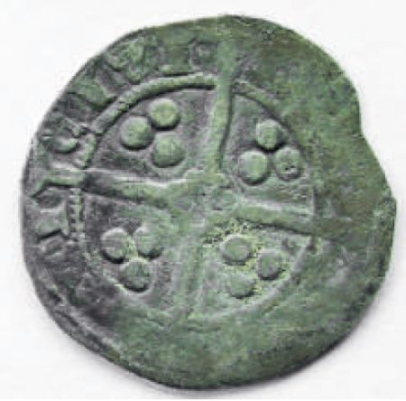 Fig: 5 A Long-cross Penny of 1327-1422. Extending the cross to the edge made it difficultfor fraudsters to shave silver from the edges. Photo: Brian Clarke (Brian Clarke).